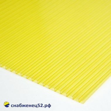 Поликарбонат  4мм жёлтый (2,1*12м), 1п.м.